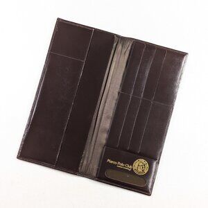 Vintage Marco Polo Club faux brown leather travel wallet for Cathay Pacific